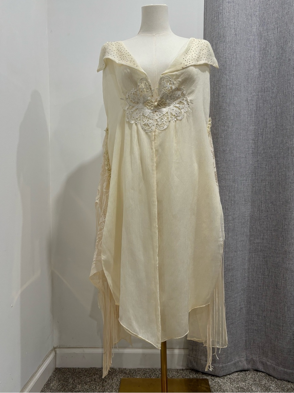 Whimsical Fairy Woman’s Pretty Angel Silk Fringe Vest Bohemian Feminine